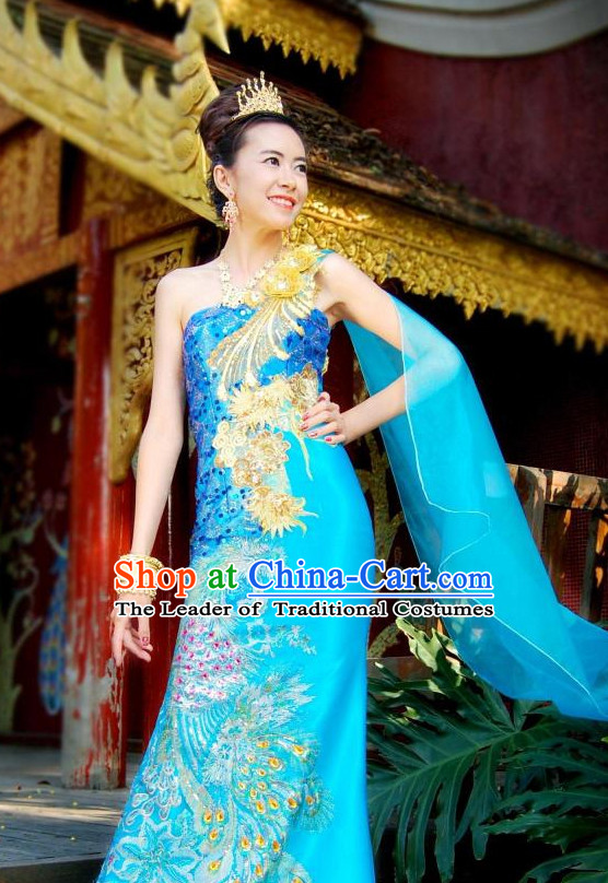 Traditional National Thai Garment Dress Thai Traditional Dress Dresses Wedding Dress online for Sale Thai Clothing Thailand Clothes Complete Set for Women Girls Adults Youth Kids