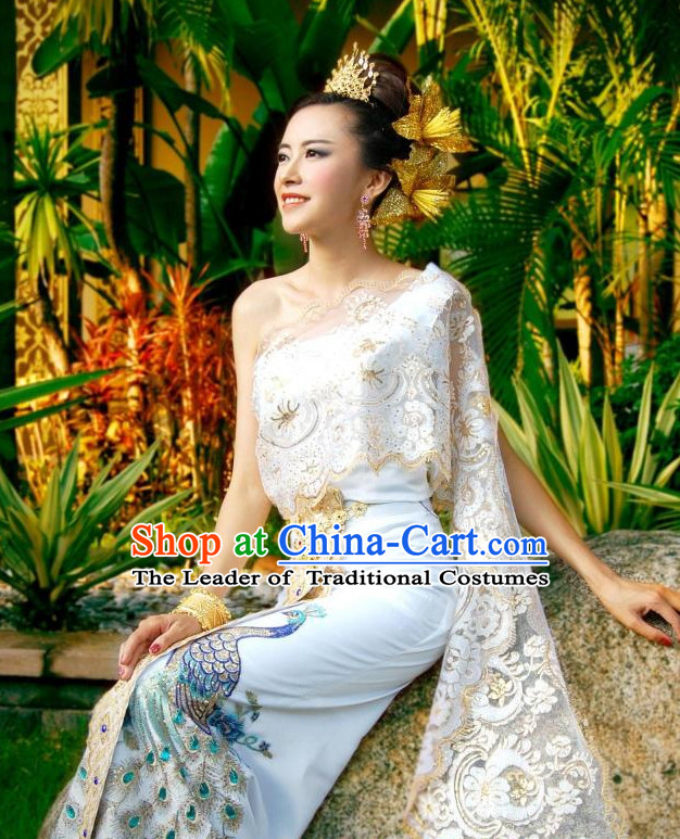 Traditional National Thai Garment Dress Thai Traditional Dress Dresses Wedding Dress online for Sale Thai Clothing Thailand Clothes Complete Set for Women Girls Adults Youth Kids