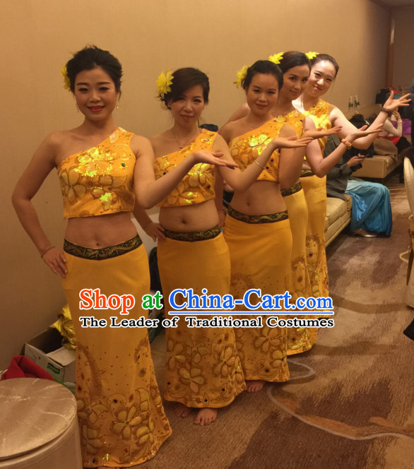 Traditional National Thai Dance Costumes Dress Thai Traditional Dress Dresses Wedding Dress online for Sale Thai Clothing Thailand Clothes Complete Set for Women Girls Adults Youth Kids