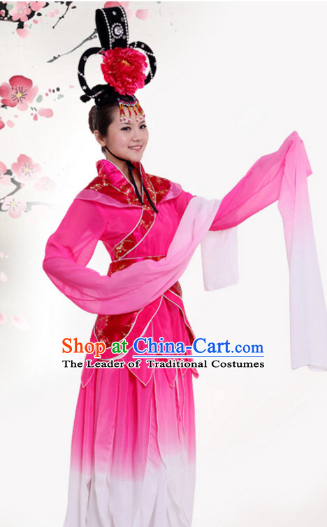 Chinese Long Water Sleeves Dance Costumes Dress online for Sale Complete Set for Women Girls Adults Youth Kids