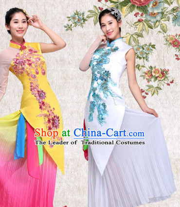 Chinese Folk Group Classic Dance Costumes Dress online for Sale and Headdress Complete Set for Women Girls Adults Youth Kids