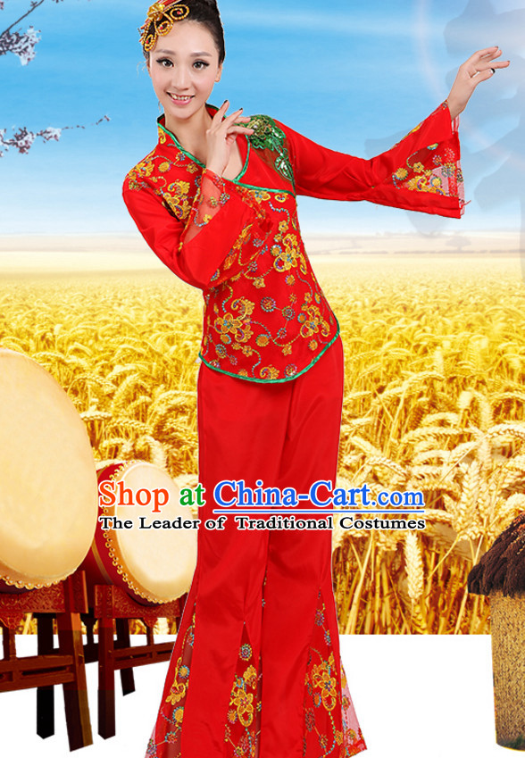 Chinese Classicial Dancing Costumes Dancewear and Headpieces Complete Set for Women