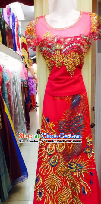 Traditional National Thai Garment Dress Thai Traditional Dress Dresses Wedding Dress online for Sale Thai Clothing Thailand Clothes Complete Set for Women Girls Adults Youth Kids