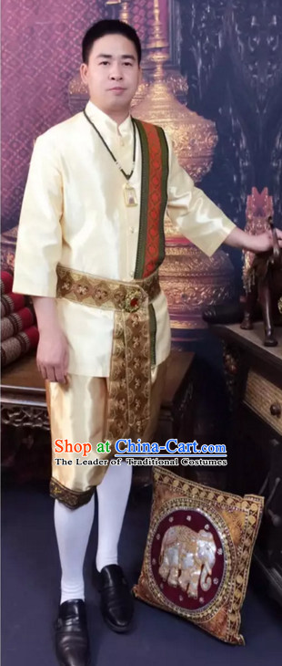 Top Traditional National Thai Garment Dress Thai Traditional Dress Dresses Wedding Dress Complete Set for Men Boys Youth Kids Adults