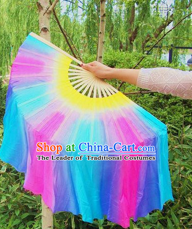 100_ Pure Silk Professional Dancing Fan for Women Men Adults