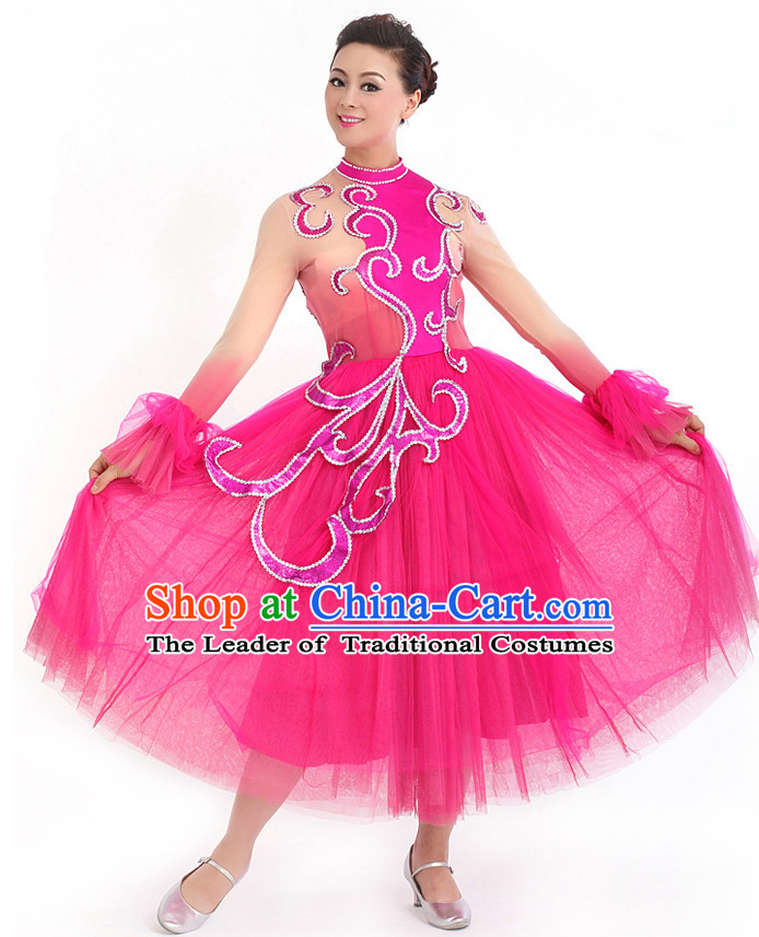 Traditional Chinese Dance Costumes Custom Dance Costume Folk Dance Chinese Dress Cultural Dances and Headdress Complete Set