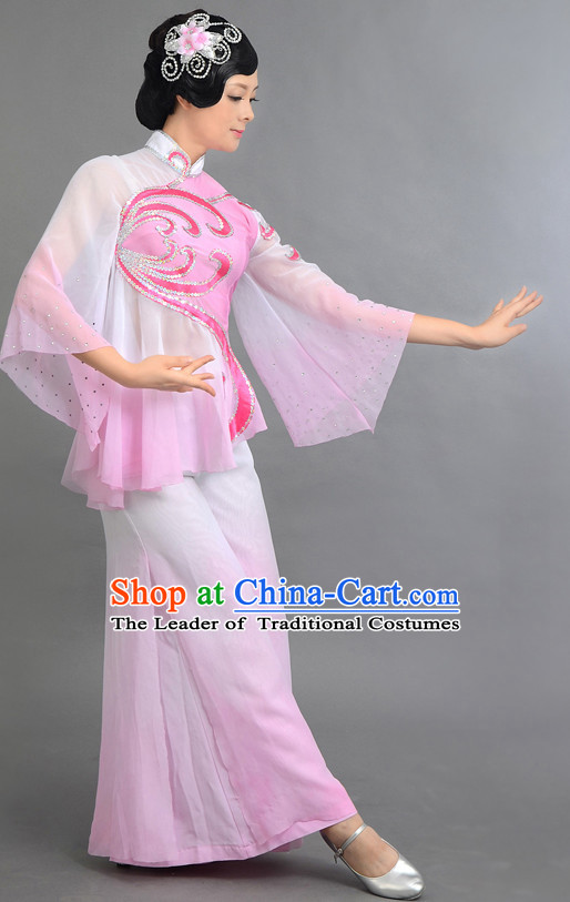 Traditional Chinese Classical Dance Costumes Custom Dance Costume Folk Dancing Chinese Dress Cultural Dances and Headdress Complete Set