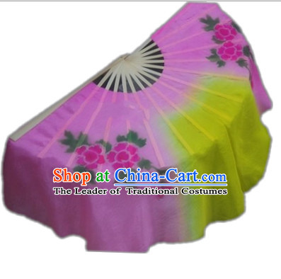 Pure Silk Traditional Hands Painted Chinese Fans Oriental Fan Folk Dance Hand Fan Dance Ribbons Cultural Dances