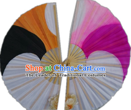 Traditional Hands Painted Chinese Fans Oriental Fan Folk Dance Hand Fan Dance Ribbons Cultural Dances