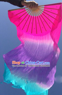 Pure Silk Color Transition Changing Competition Chinese Dance Fan Cultural Fans