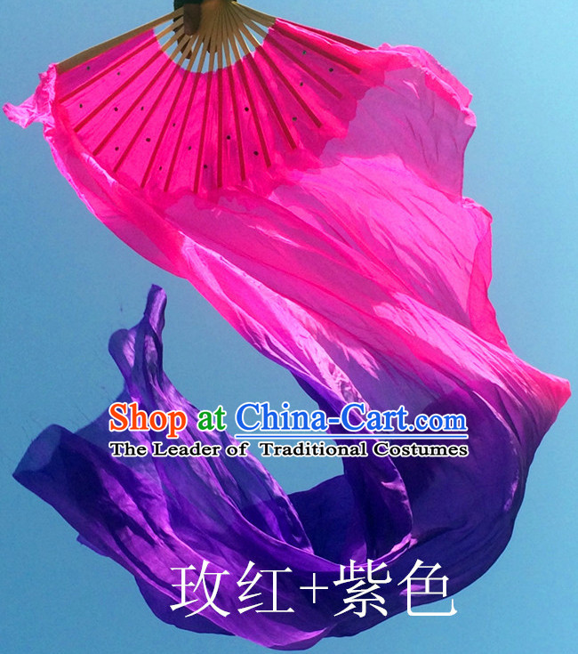 Pure Silk Color Transition Changing Competition Chinese Dance Fan Cultural Fans