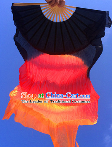 Pure Silk Color Transition Changing Competition Chinese Dance Fan Cultural Fans