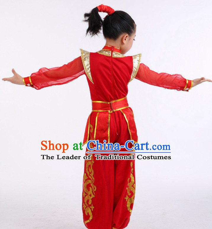 Chinese Competition dancing Costumes Kids dancing Costumes Folk dancings Ethnic dancing Fan dancing Dancing dancingwear