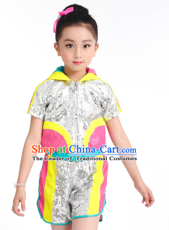 Chinese Competition Modern Dance Costumes Kids Dance Costumes Folk Dances Ethnic Dance Fan Dance Dancing Dancewear for Children