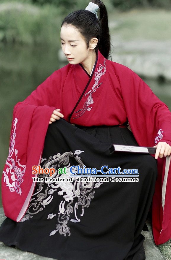 Ancient Chinese Embroidered Hanfu Dress China Traditional Clothing Asian Long Dresses China Clothes Fashion Oriental Outfits for Women or Men