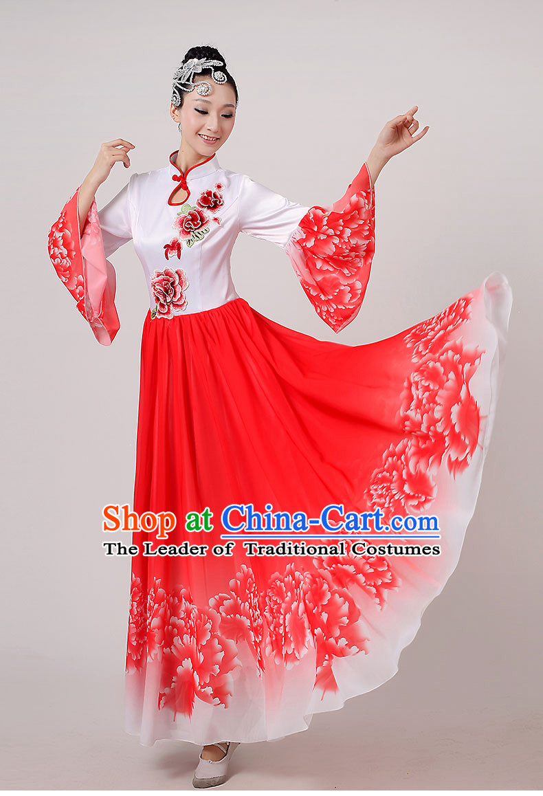 Traditional Chinese Dancewear Costumes Dancer Costumes Girls Dance Lyrical Dance Costume Ballroom Comtemporary Recital Dancewear Costume