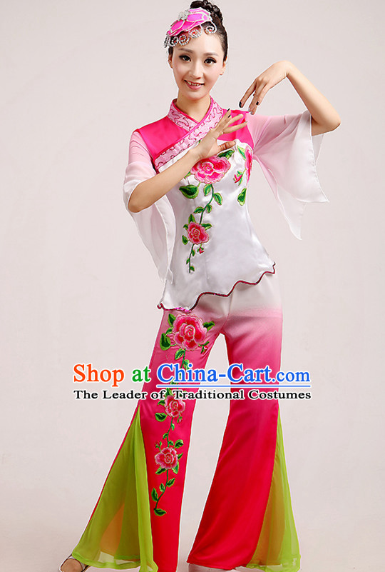 Traditional Chinese Dancewear Costumes Dancer Costumes Girls Dance Lyrical Dance Costume Ballroom Comtemporary Recital Dancewear Costume