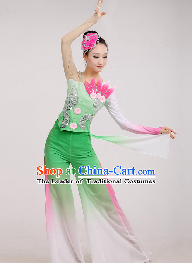 Traditional Chinese Dancewear Costumes Dancer Costumes Girls Dance Lyrical Dance Costume Ballroom Comtemporary Recital Dancewear Costume