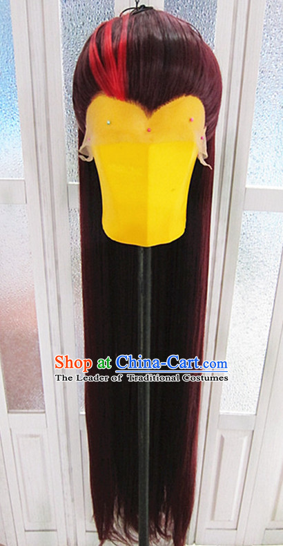 Chinese Traditional Swordsmen Wig Ancient Men Wigs Ladies Wigs Red Wigs Male Lace Front Wigs Custom Hair Pieces