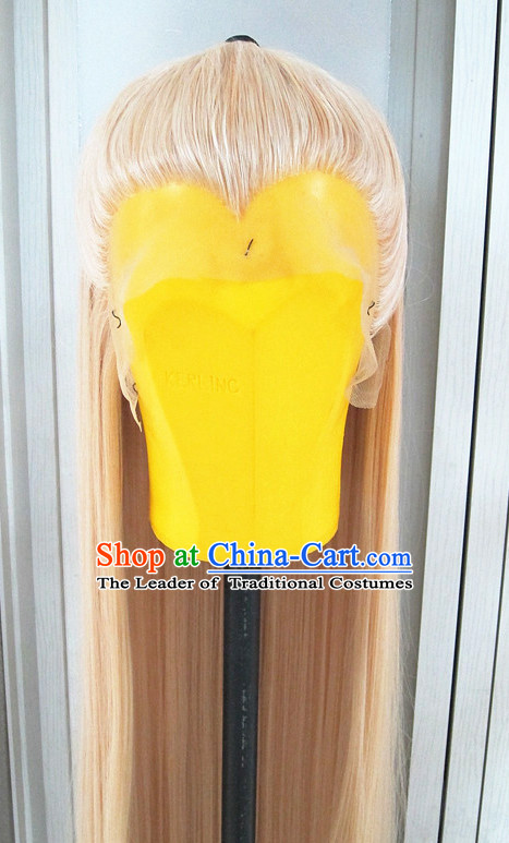 Chinese Traditional Swordsmen Wig Ancient Men Wigs Ladies Wigs White Wigs Male Lace Front Wigs Custom Hair Pieces