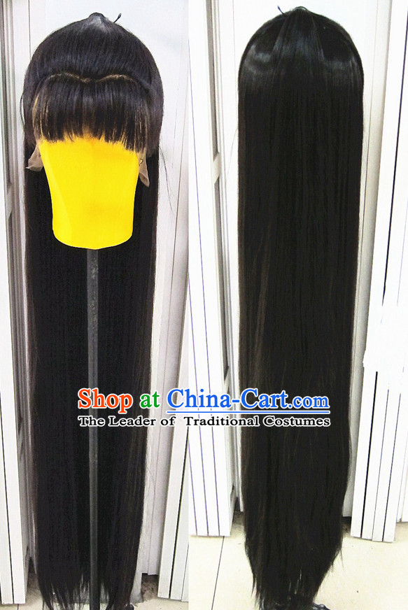 Chinese Traditional Swordsmen Wig Ancient Men Wigs Ladies Wigs Black Wigs Male Lace Front Wigs Custom Hair Pieces