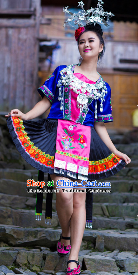 Chinese Folk Miao Ehtnic Clothing for Women