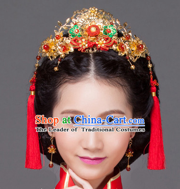 Traditional Chinese Bridal Hat Headdress for Women