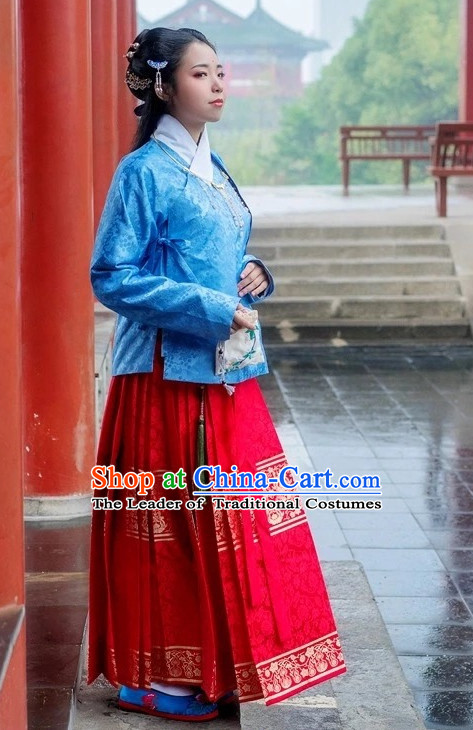 Ancient Chinese Wedding Bridal Clothing and Hat Complete Set for Women