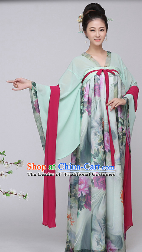 Asian Chinese Tang Dynasty Long Dresses Hanfu Costume Clothing Chinese Robe Chinese Kimono for Women