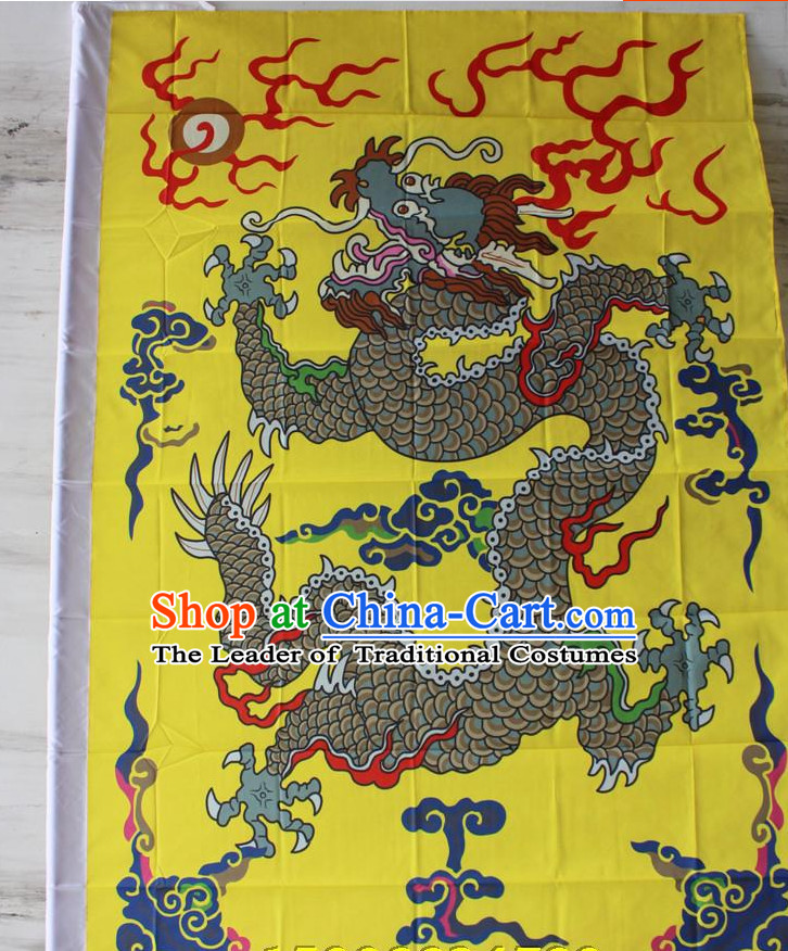 Asian Chinese Folk Dragon Flag Banners