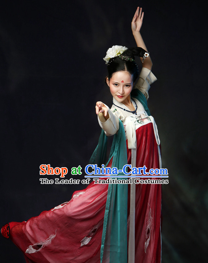 Asian Chinese Tang Dynasty Hanfu Dress Costume Clothing Oriental Dress Chinese Robes Kimono for Women Gilrls Adults Children