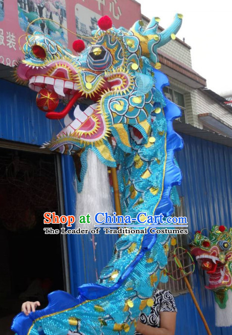 Top Best Blue Gold Beijing Olympic Games Opening Ceremony Dragon Dancing Costumes Complete Set