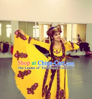 Chinese Traditional Xinjiang Dance Costumes Complete Set for Women or Gilrs