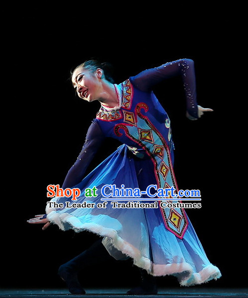 Chinese Traditional Mongolian Dance Costumes Complete Set for Women or Gilrs