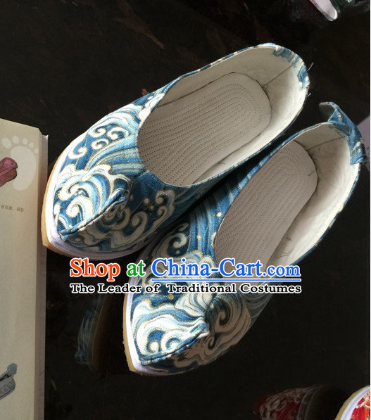 Handmade Chinese Ancient Wave Pattern Princess Shoes for Women and Girls