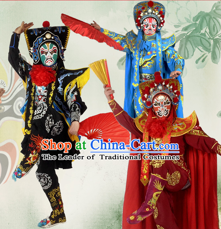 Chinese Bian Lian Mask Change Costumes Helmet Masks Complete Set for Men