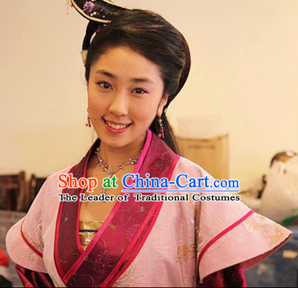 Chinese Ancient Type of Black Wigs and Hair Clips for Women