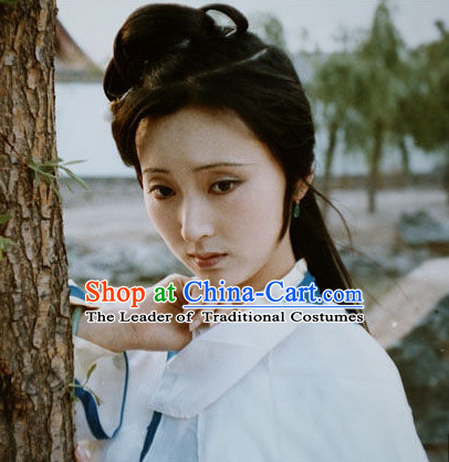 Dream of Red Chamber Lin Daiyu Black Long Wigs for Women or Girls