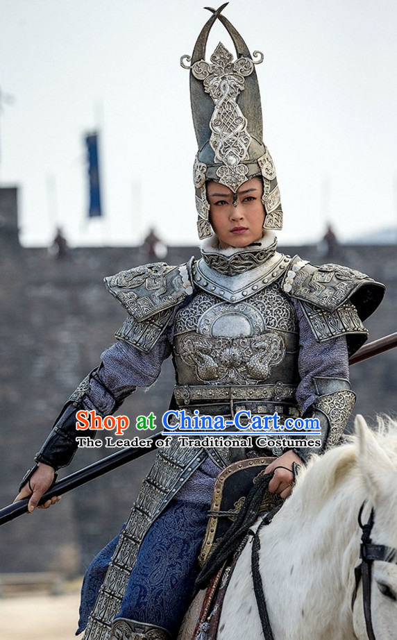 Ancient Chinese Style Body Armor Costumes Dress Authentic Clothes Culture Han Dresses Traditional National Dress Clothing and Headpieces Complete Set for Men