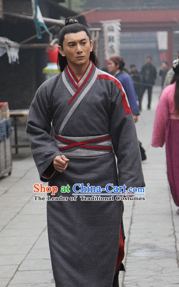 Traditional Chinese Ancien Kung Fu Uniform Robe Costume Complete Set for Men