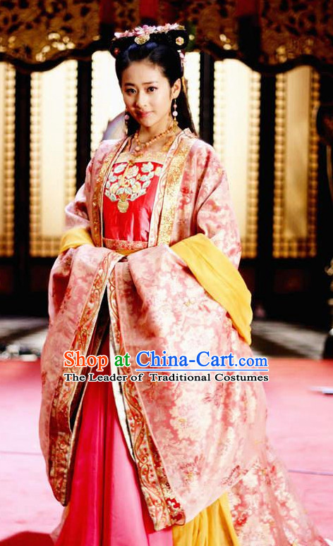 Traditional Chinese Ancient Princess Suits and Headdress Complete Set