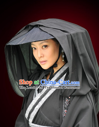 Traditional Ancient Chinese Style Knight Black Hat for Women and Men