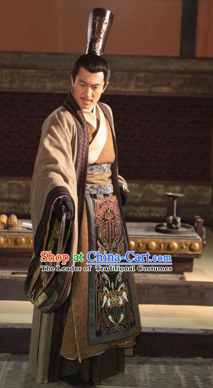 Ancient Chinese Prince Clothing and Hat Complete Set for Men