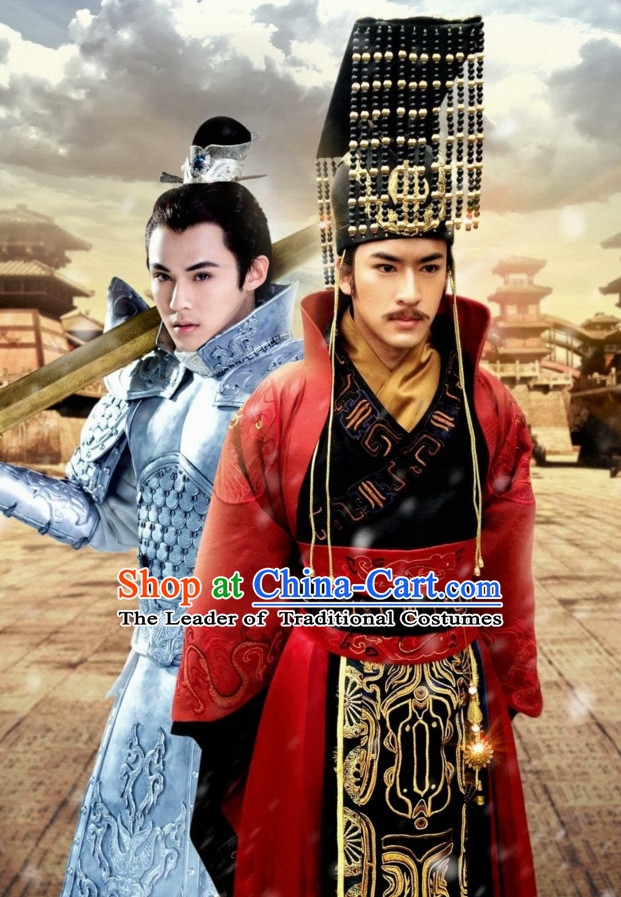 Ancient Chinese Style Emperor Costumes Complete Set for Men Boys