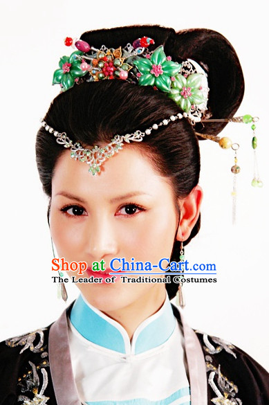 Chinese Traditional Style Princess Black Wigs and Headpieces Hairpieces Hair Jewelry for Women