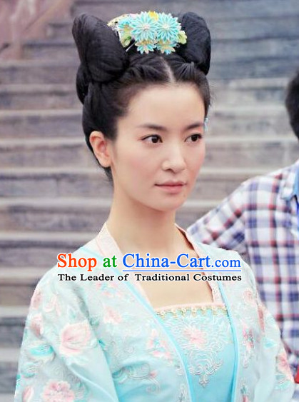 Ancient Chinese Traditional Style Black Female Full Wigs
