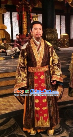 Traditional Chinese Ancient General Samural Body Armor Men Suits and Helmet Complete Set