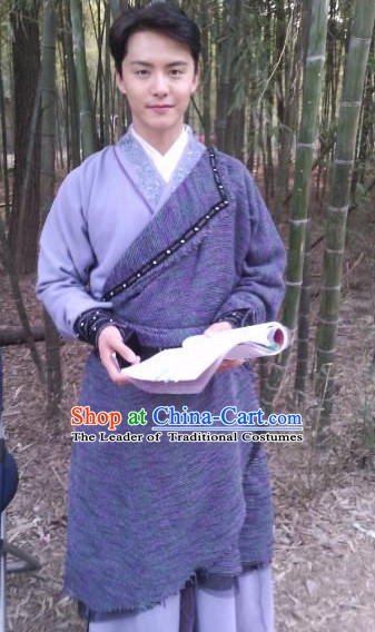 Traditional Chinese Ancient Swordman Clothes Complete Set for Men