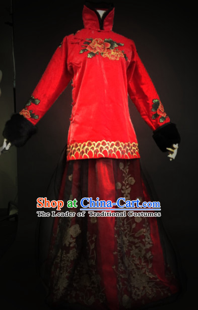 Chinese Traditional Mandarin Wedding Dresses Complete Set for Women Girls