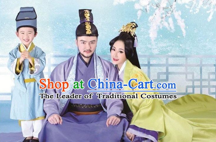 Ancient Chinese Husband and Wife Dresses 2 Complete Sets